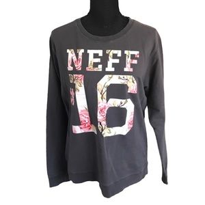 Neff gray floral logo sweatshirt